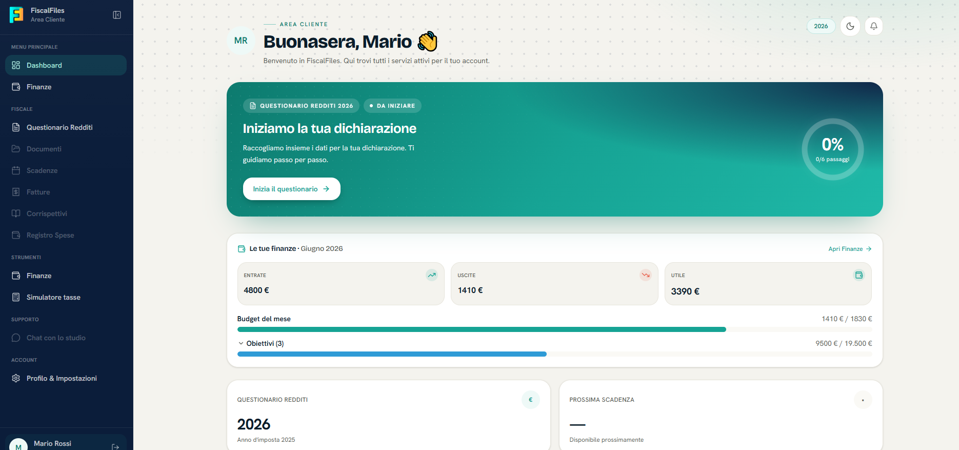 Dashboard FiscalFiles
